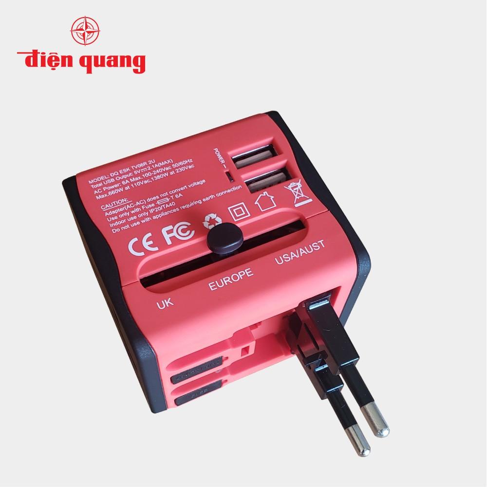 Ổ cắm du lịch Điện Quang ĐQ ESK TV06R 2U