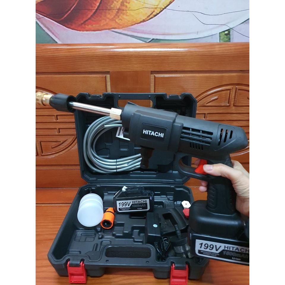 Máy Xịt Rửa Xe Bằng Pin 2 Chế Độ H.TA.CHI 199V. Tặng Kèm Bình Xịt Bọt Tuyết. Bảo hành 12 tháng.