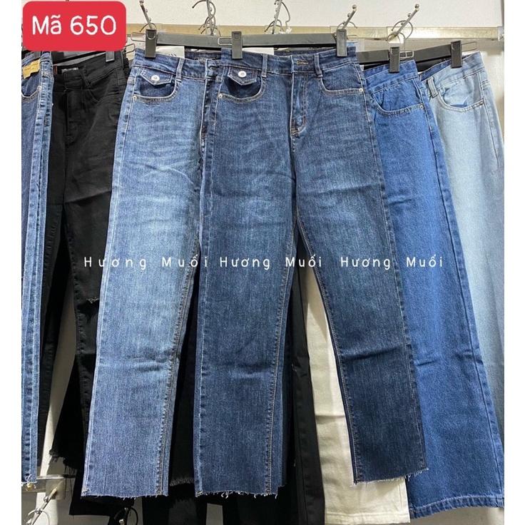 Quần jeans ống đứng nắp túi - mã 650