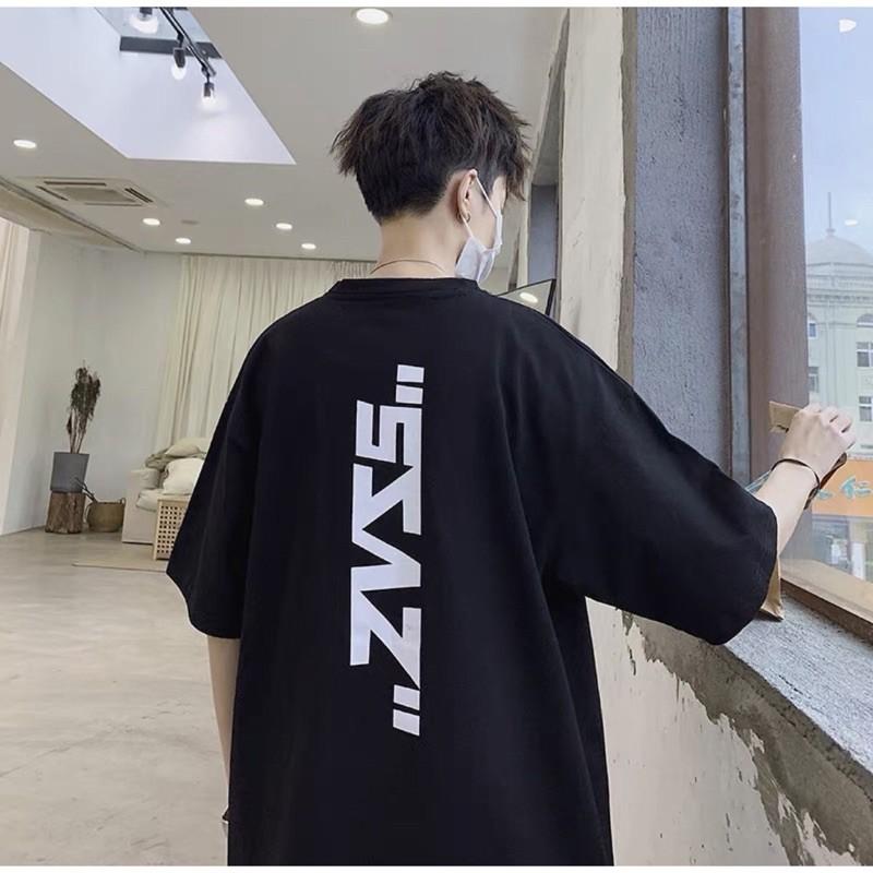 Áo thun tay lỡ form rộng phông in hoạ tiết chữ sành điệu - Unisex nam nữ đều mặc được