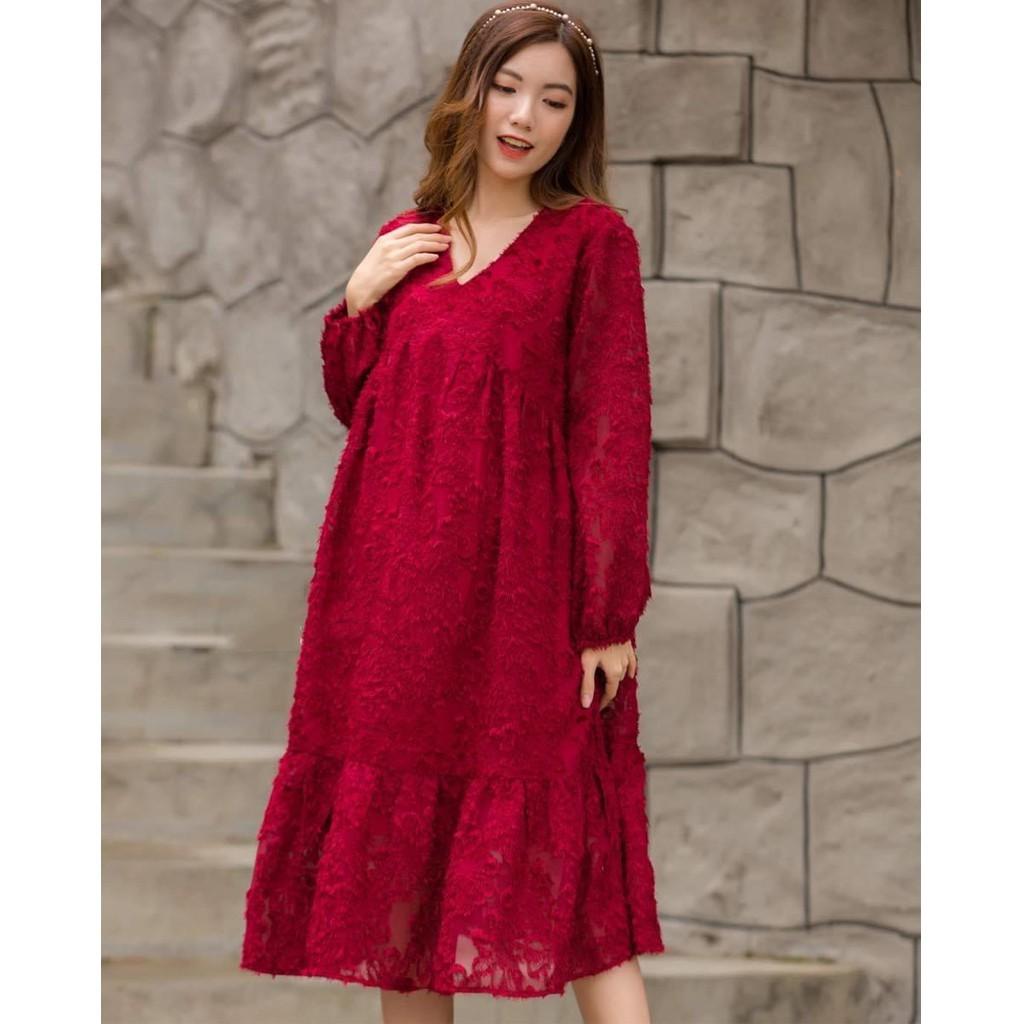 Váy bầu thời trang dự tiệc chất lụa tơ 40-65kg