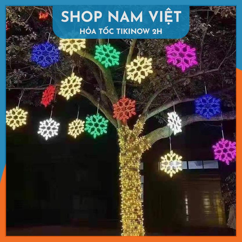 Hình ảnh Đèn Led Neon Bông Tuyết Cỡ Lớn 40cm Trang Trí Giáng Sinh, Năm Mới -  Chính Hãng NAVIVU