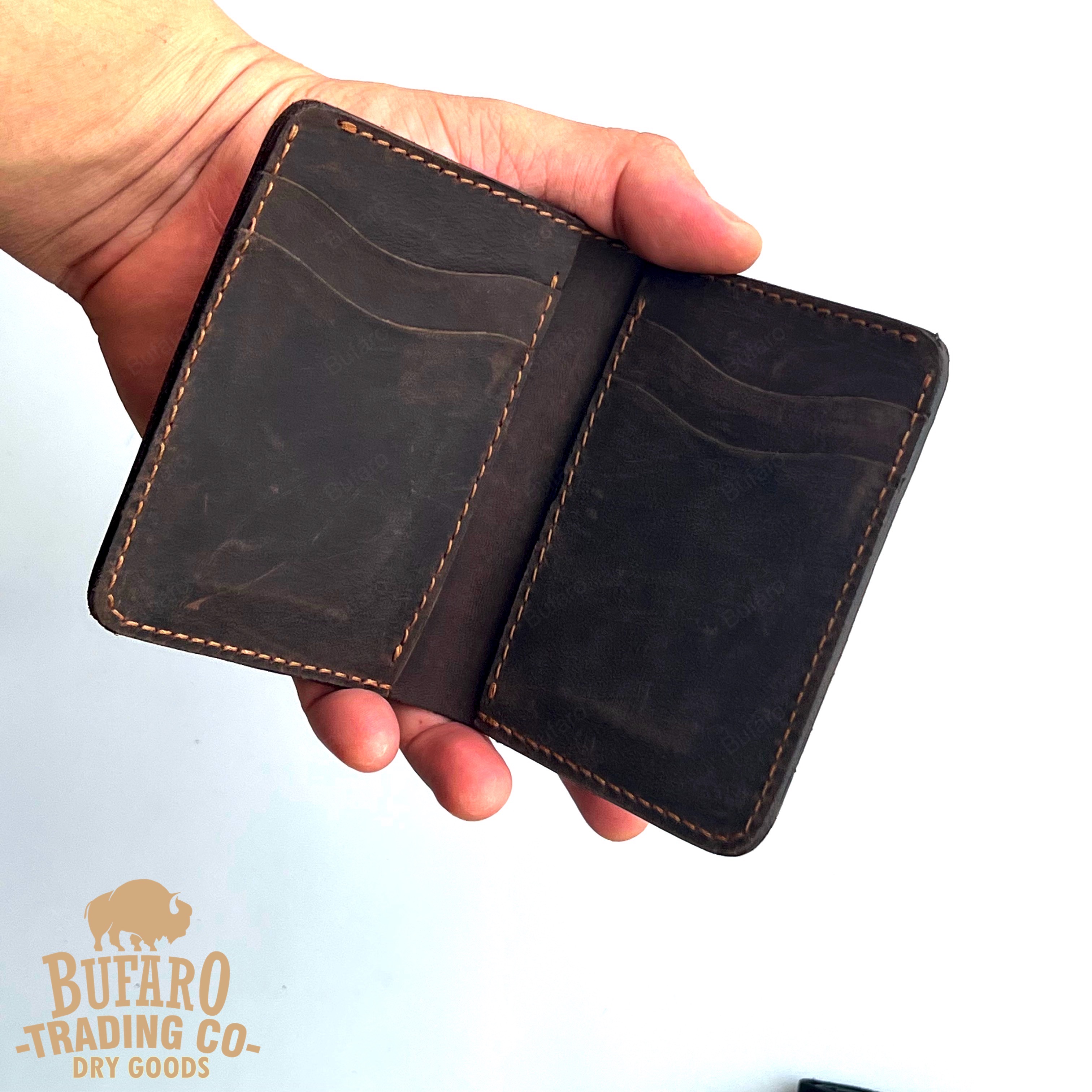 Ví nam da sáp handmade - Bifold wallet leather handmade | VS01