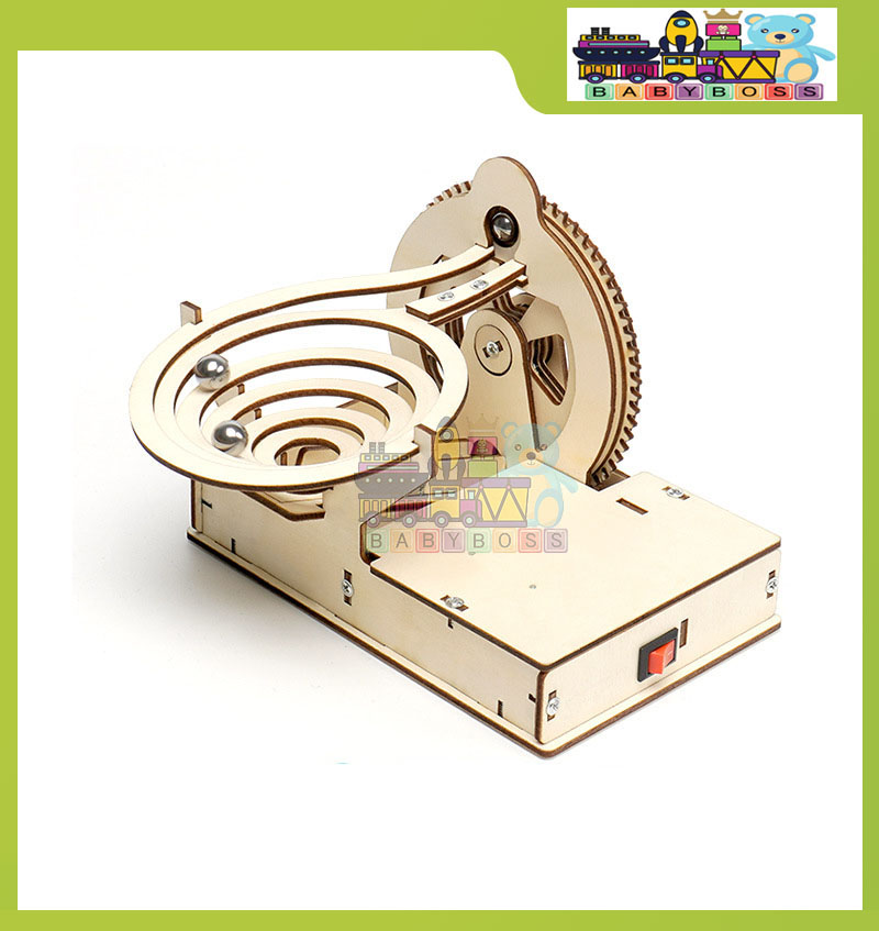 Bộ Đồ Chơi Khoa Học Và Công Nghệ Tự Làm DIY Wood Steam, Đồ Chơi Lắp Ghép STEM, Đồ Chơi Gỗ Cao Cấp Cầu Trượt Bi Thép