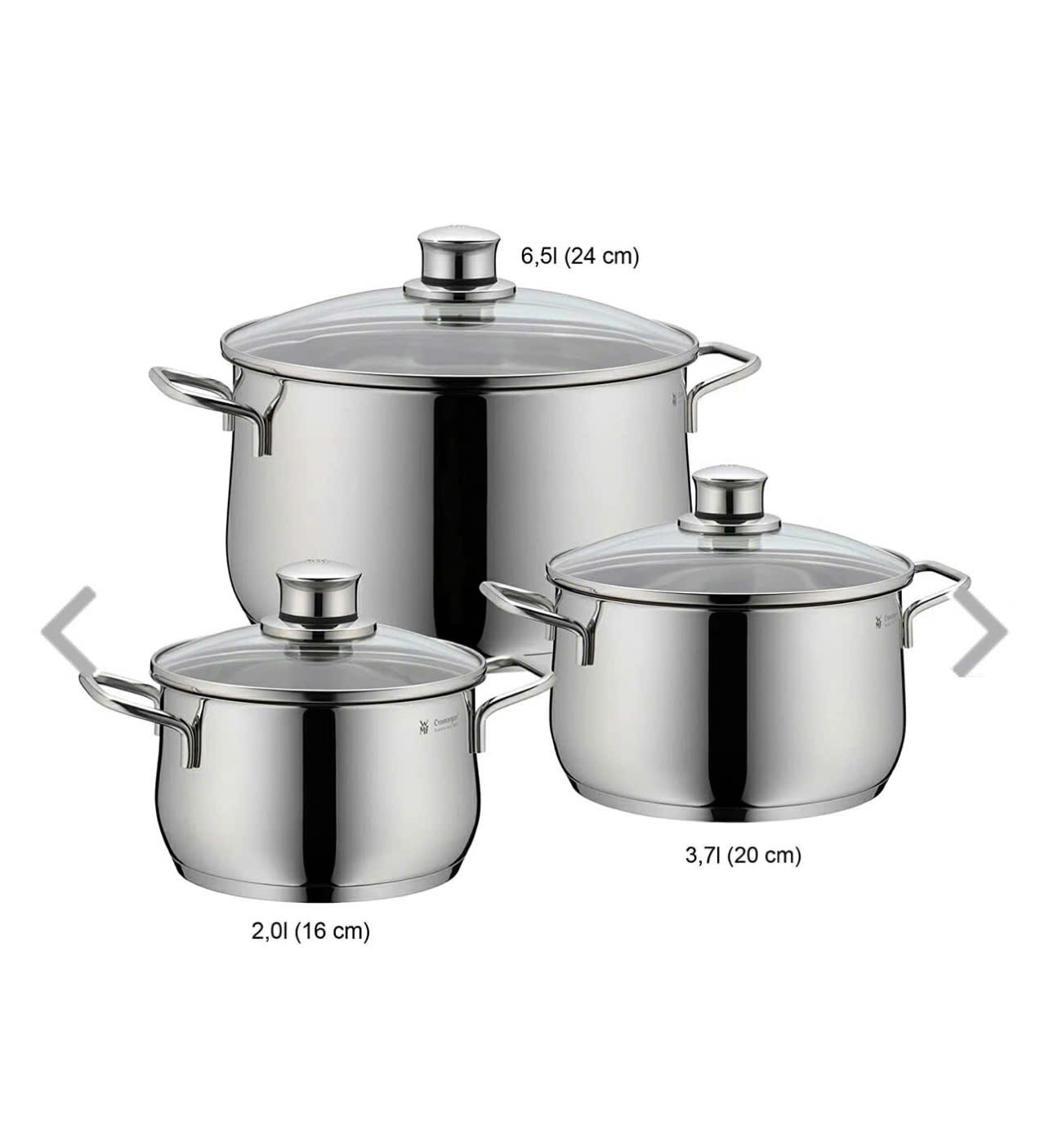 Bộ nồi WMF Diadem Plus 3 món Hàng chính hãng