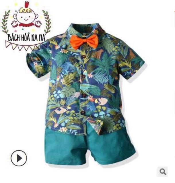 COMBO FULL SET Bộ quần áo bé trai Phong cách Hawai (Hàng loại 1) Cotton Thấm hút mồ hôi tốt - Nana Shop