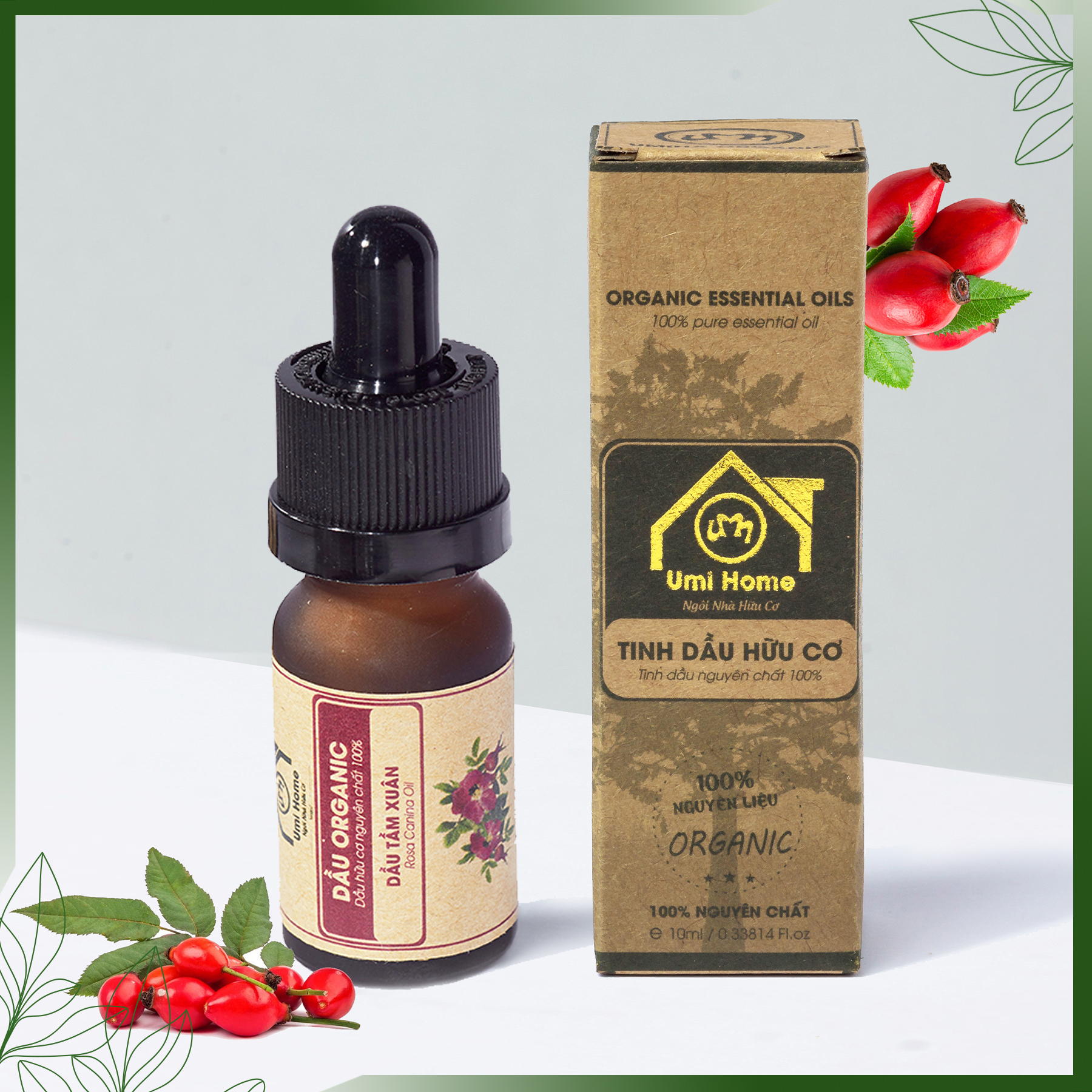 Dầu Nụ Tầm Xuân Nguyên Chất (10ML) UMIHOME - Rosehip Oil 100% Organic