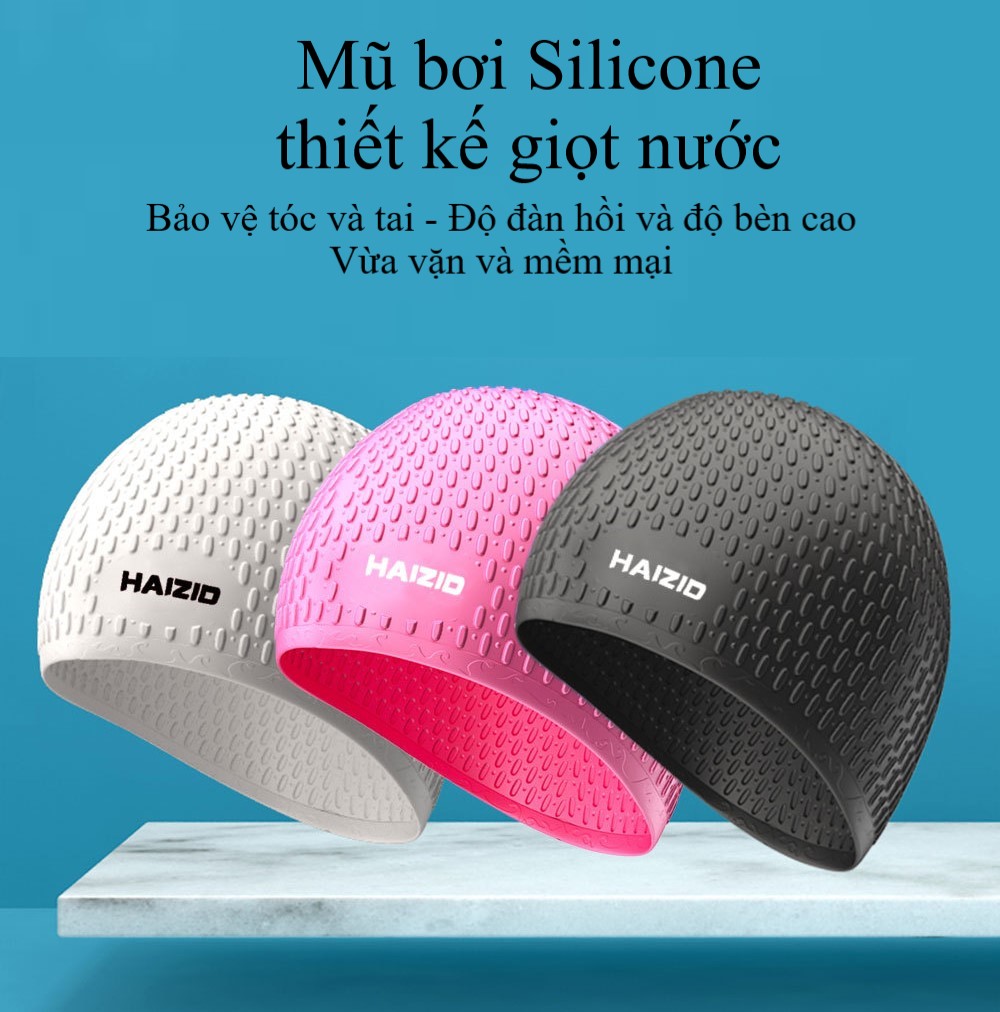 Mũ Bơi Người Lớn FEIEDUN-SC301 chất liệu silicon, free size, cảm giác mềm mại khi đội - Hồng