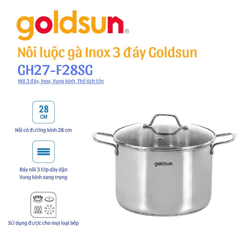 Nồi Inox 3 đáy Goldsun GH27-F28SG 28cm - Hàng chính hãng