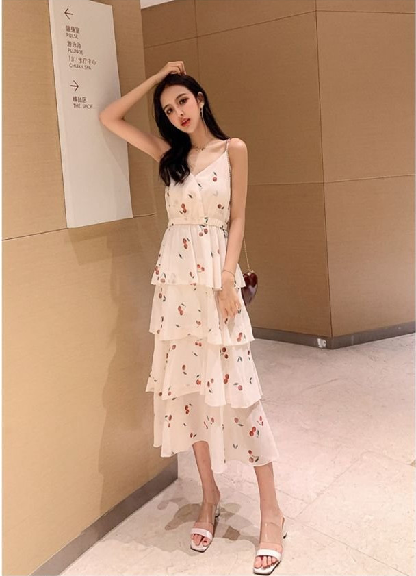 Đầm Maxi Tầng 2 Dây chất đẹp,đi chơi,hoặc đi biển nhé Nàng