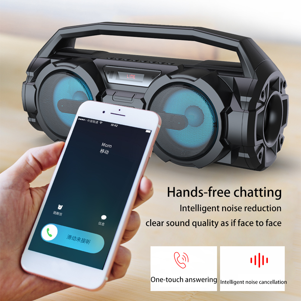 Loa Bluetooth di động Cột mạnh mẽ Nhà hát Nhà với Mic FM Radio TF Center Music System Color: S1 gray and mic