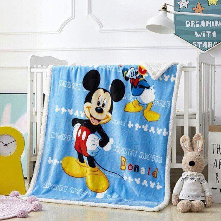 Chăn lông cừu 2 lớp cho bé KT 1mx1m4