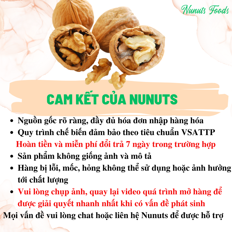 Mix hạt dinh dưỡng gồm 2 loại óc chó đã tách vỏ Mỹ ( óc chó đỏ, óc chó vàng) có loại làm sữa, sấy giòn và nướng mật ong Nunuts