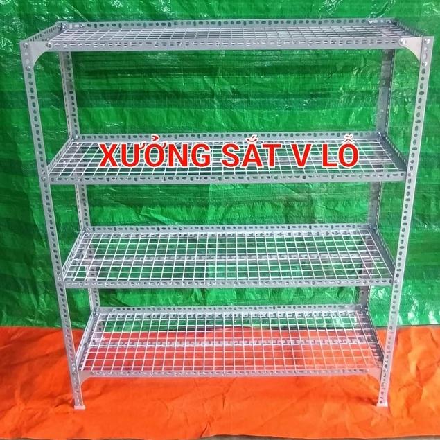 Kệ sắt v Lỗ ( lưới sắt ô vuông) Rộng 40cm x Dài 1M ( cao 60-80-1m-1,2M-1,5M) nhiều tầng