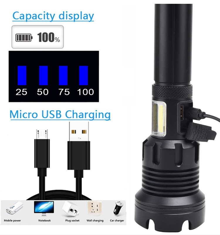 Đèn pin sạc cầm tay siêu sáng Terino T74 - Hàng Chính Hãng