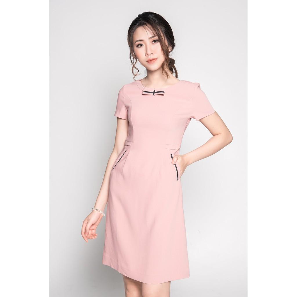 Đầm suông ngắn tay viền túi - DS40