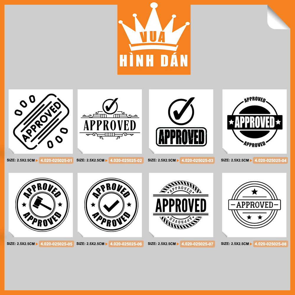 Set 100/200 sticker APPROVED thành phẩm đã qua kiểm duyệt - tem dán hộp, túi hàng, gói quà mang thông điệp dễ thương 4.020