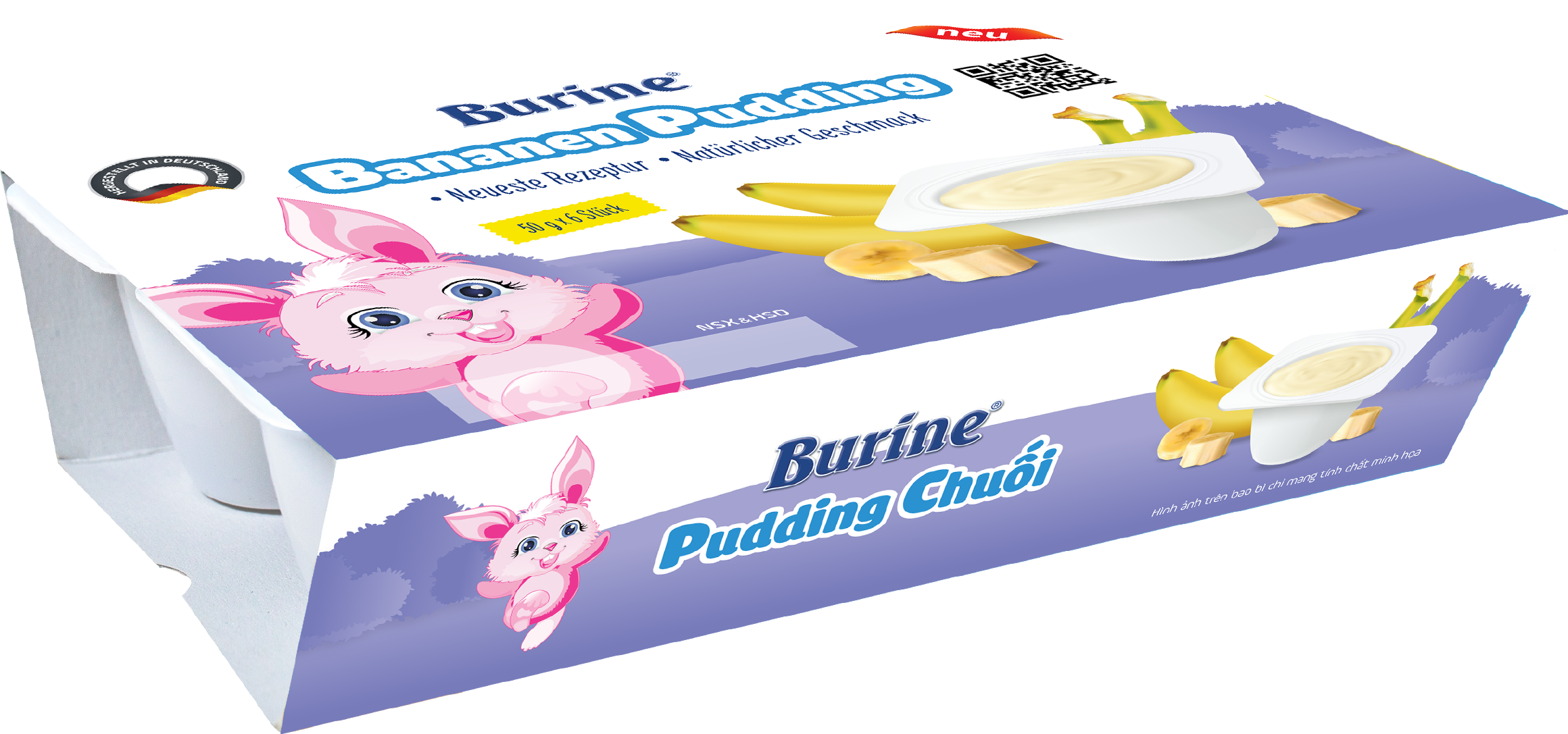 Pudding Ăn Dặm Burine (HiPP) Vị Chuối Nhập Khẩu Đức Dành Cho Trẻ Từ 6 Tháng Tuổi - Cung Cấp Vitamin, Dưỡng Chất Bổ Sung Năng Lượng, Hỗ Trợ Tăng Cân (Vỉ 6 hũ x 50g)