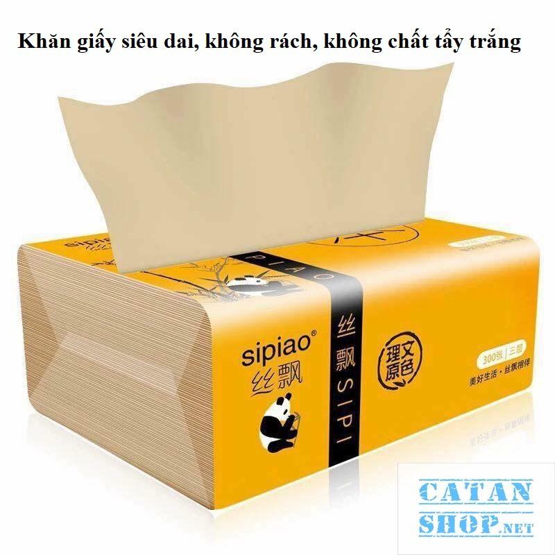 KHĂN GIẤY COMBO 10 KHĂN GIẤY GẤU TRÚC SIPIAO SIÊU DAI, VỆ SINH, AN GD264-KHANGIAY