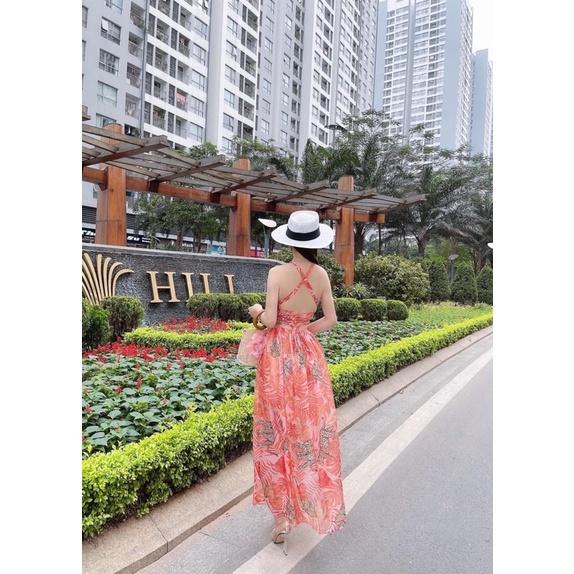 Váy Maxi Hoa Đan Dây Lưng Sexy Có Ảnh Thật Kèm Video