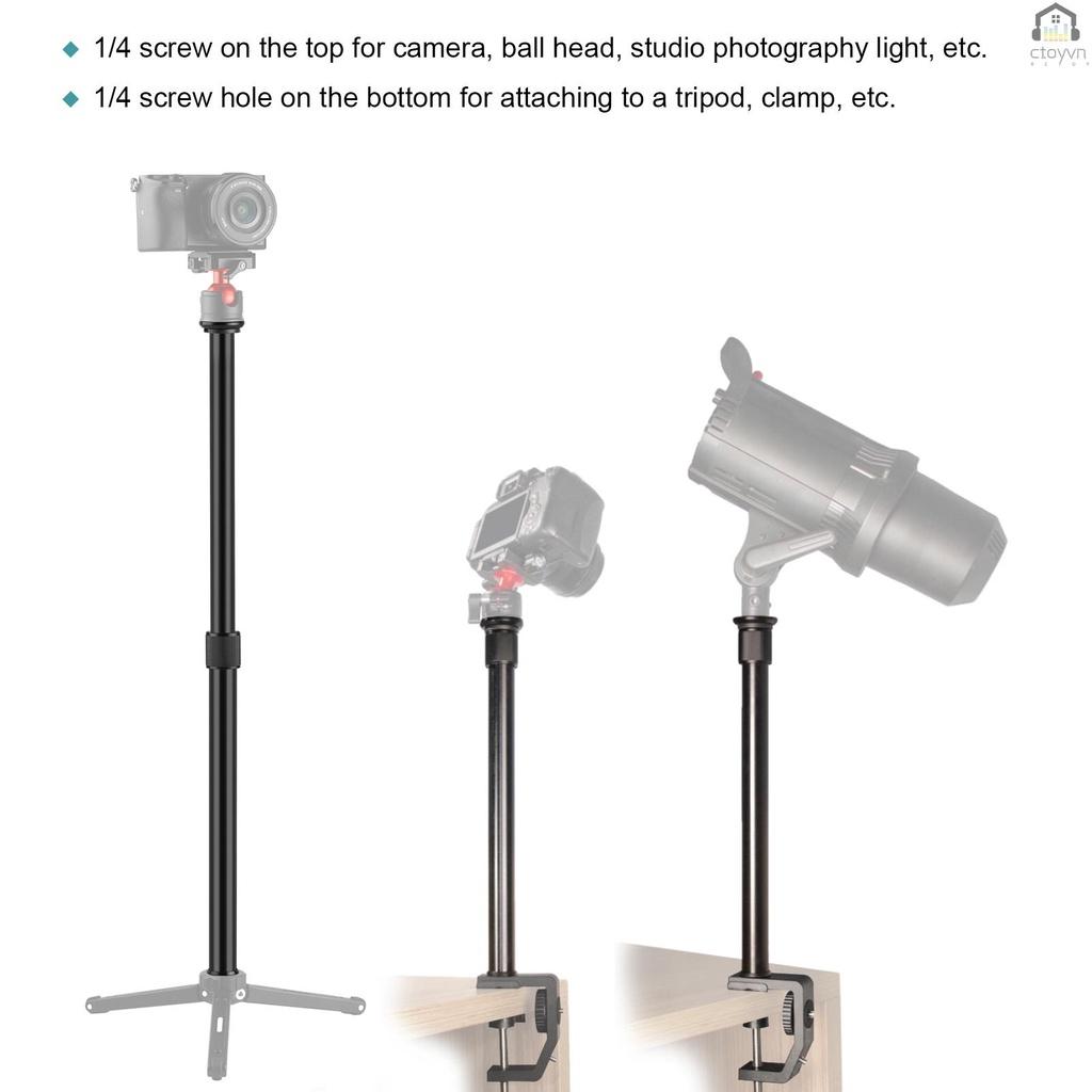 Thanh kẹp chữ C bằng hợp kim nhôm kèm ốc vít 1/4inch có thể điều chỉnh chiều dài 33~60cm cho máy ảnh