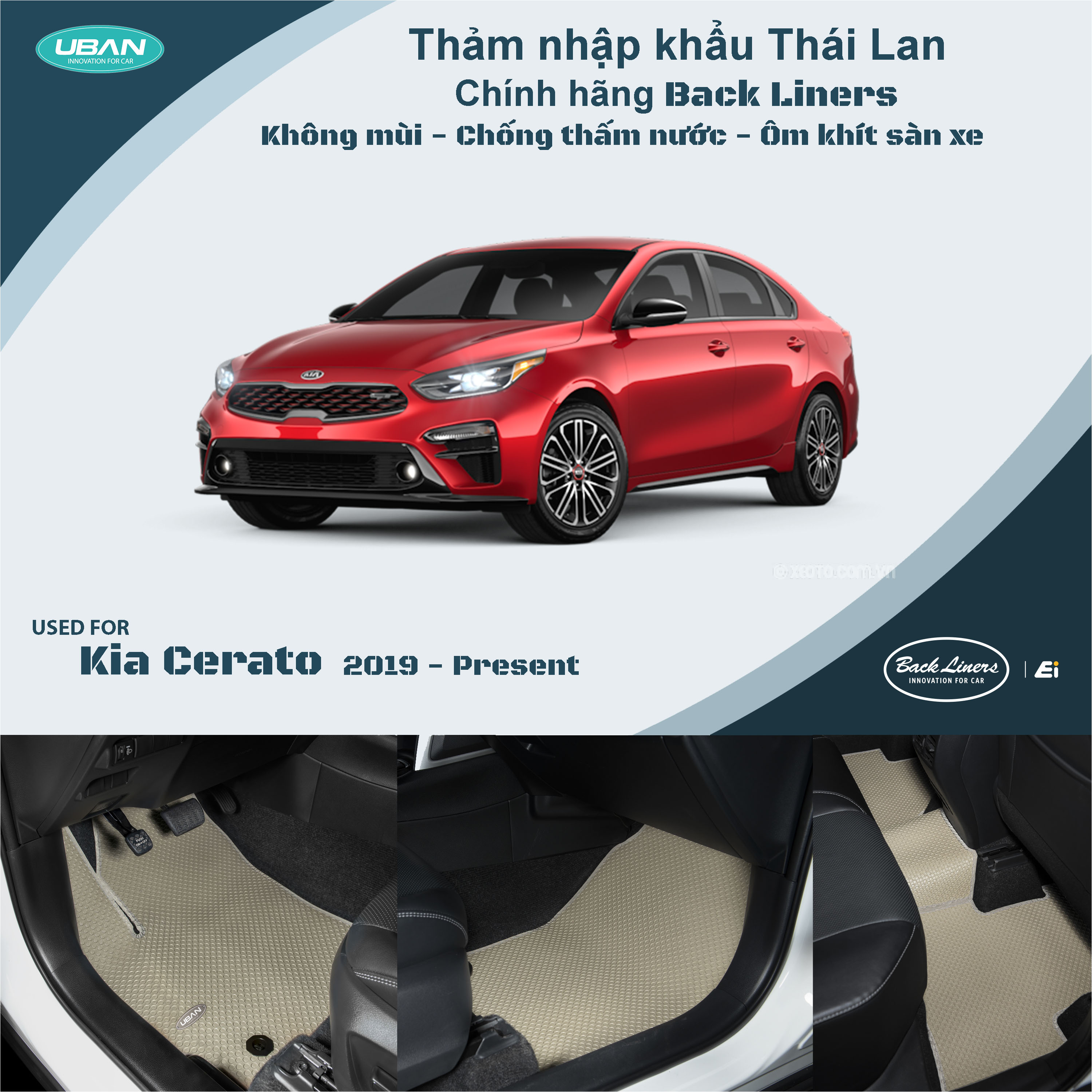 Thảm lót sàn ô tô UBAN cho xe Kia Cerato - Nhập khẩu Thái Lan