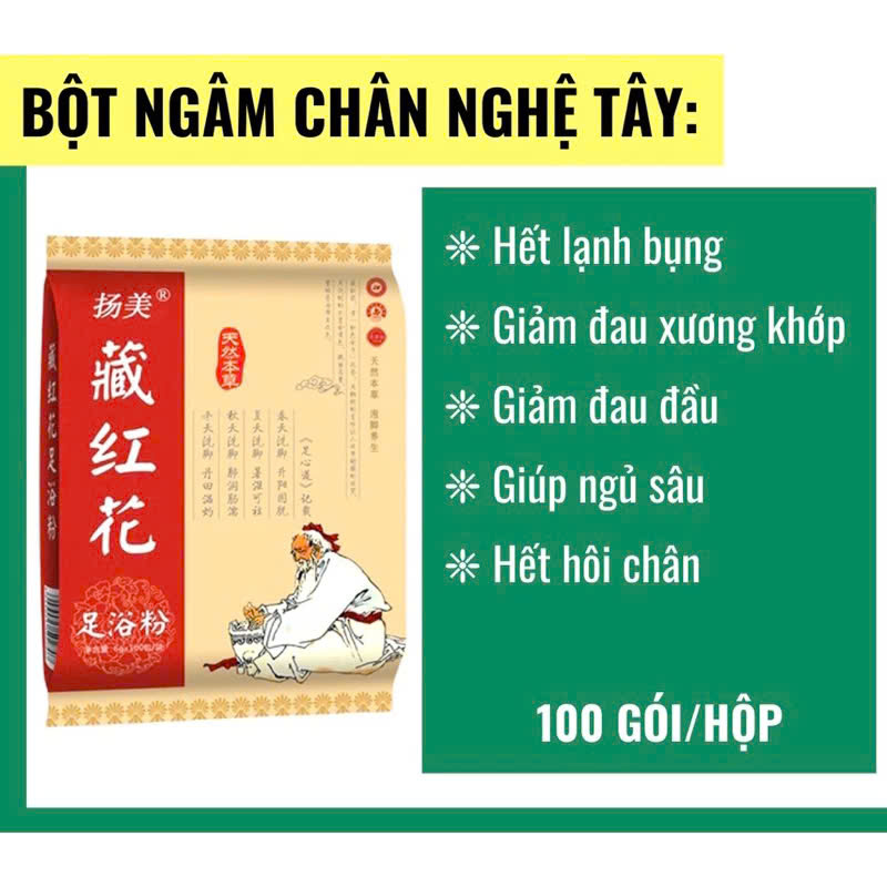 Bịch 100 Gói Thảo Dược Ngâm Chân Ngải Cứu, Gừng Món quà lý tưởng cho ba mẹ, ông bà, người thân Thư Giãn Đôi Chân Ngủ Ngon Tăng Cường Sức Đề Kháng Tốt Cho Sức Khỏe - Giao Mẫu Ngẫu Nhiên