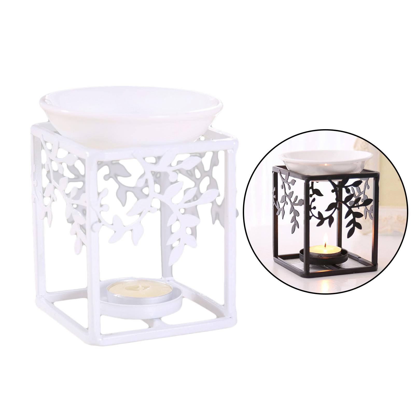 Tealight Candle Holder Essential Wax Melt Fragrance Oil Burner Warmer Black