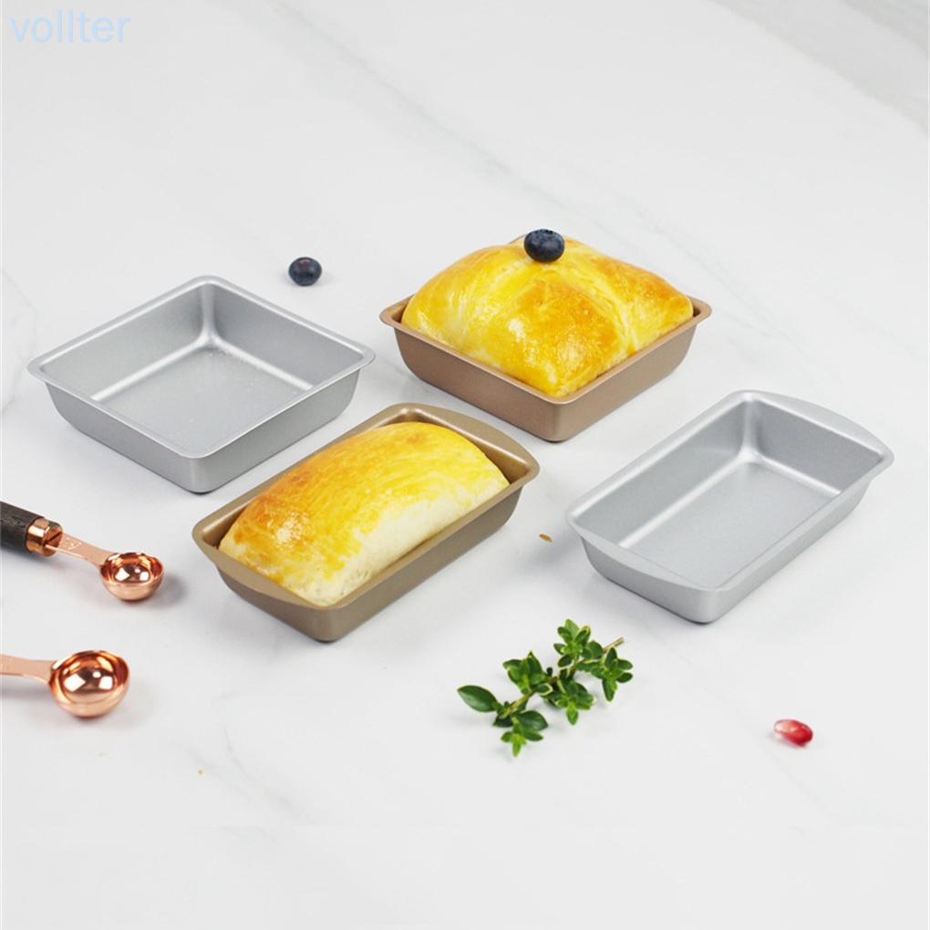 Khuôn nướng bánh hình vuông bằng thép cacbon chống dính 4inch