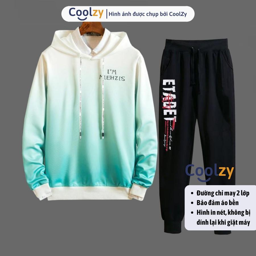 Set Áo Hoodie quần Jogger ️ Áo khoác nỉ thu đông unisex trần bông 2 lớp 2 MÀU + ETADET, form unisex nam nữ trẻ trung