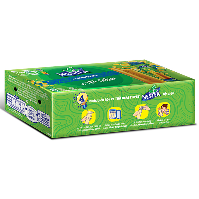 Combo 3 Hộp Trà Kem Tuyết Nestea Vị Trà Chanh (Hộp 6 Gói x 85ml) - Tặng 1 Túi Bao Tử