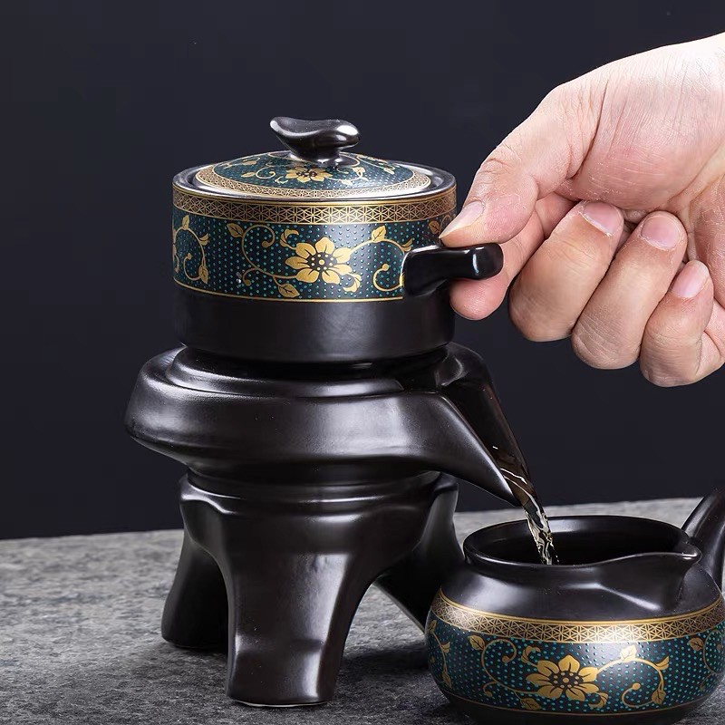 Bộ Ấm Chén Pha Trà Cối Xay 8 chi tiết Gốm Sứ Cao Cấp, Kèm Hộp túi cực đẹp làm Quà tặng