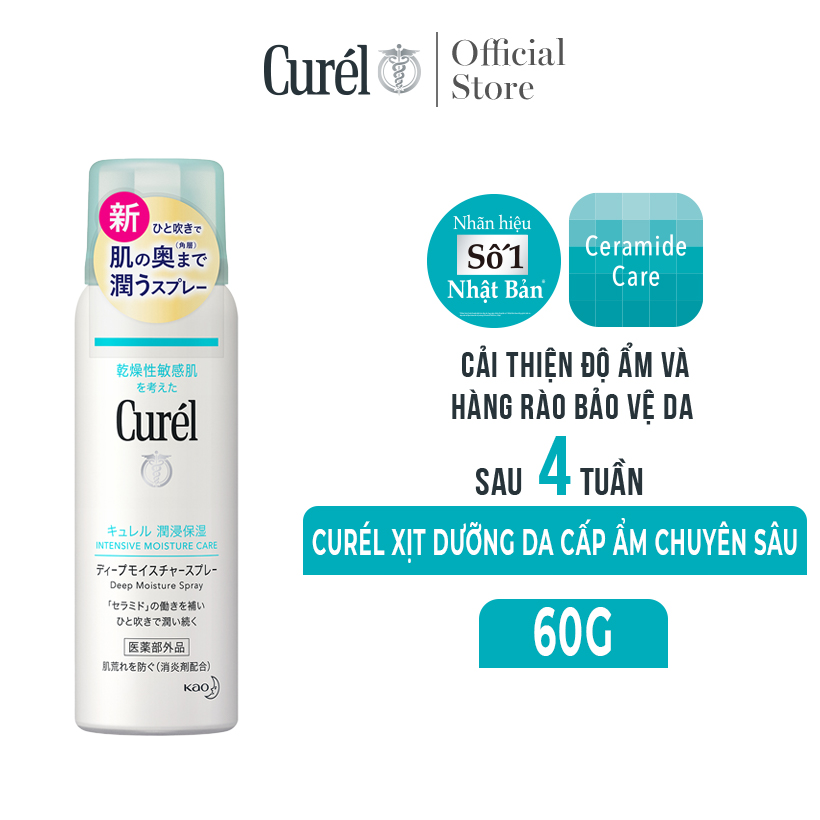 Xịt dưỡng da cấp ẩm chuyên sâu Curél Intensive Moisture Care Deep Moisture Spray 60g