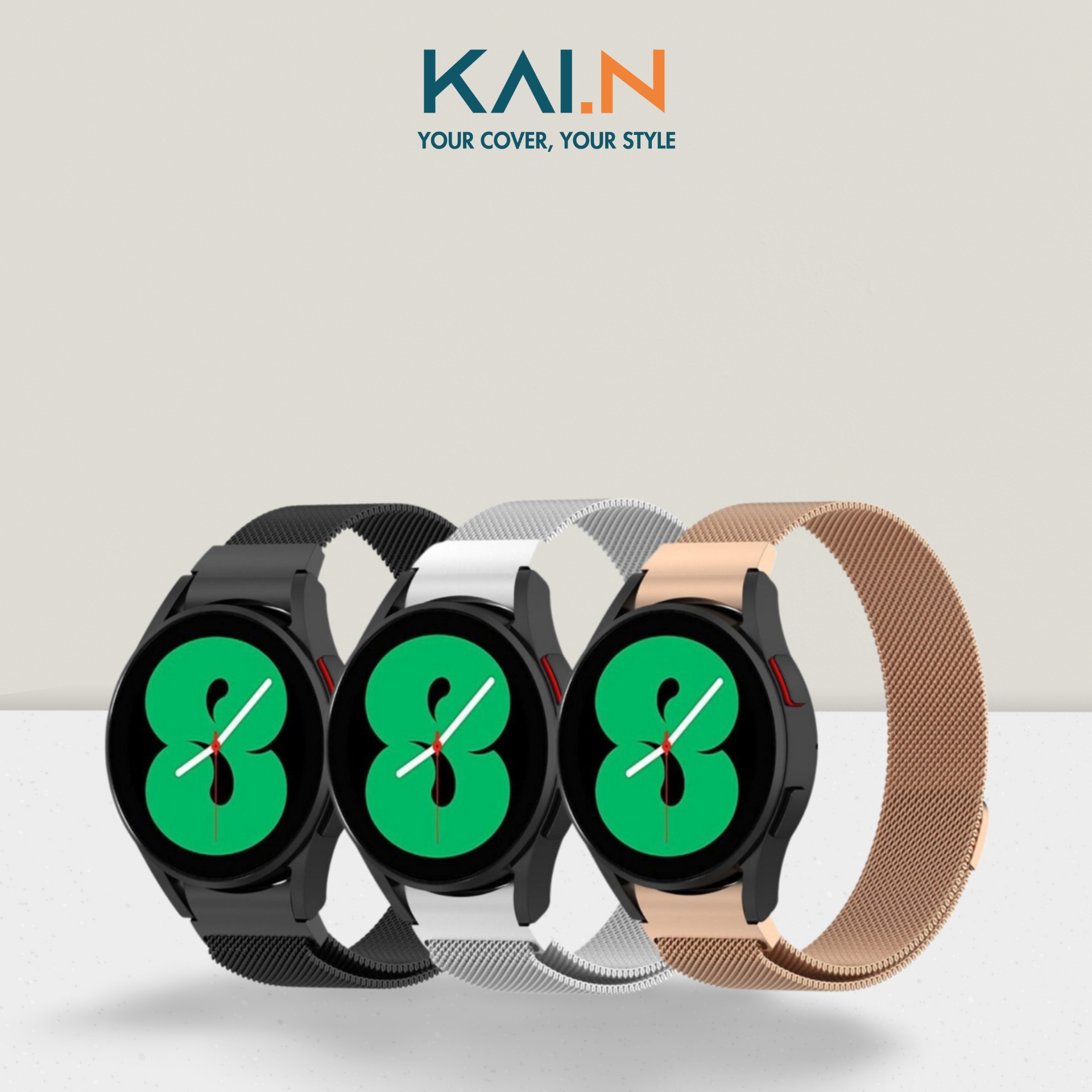 Dây Đeo Thay Thế Dành Cho Samsung Galaxy Watch 4/ Galaxy Watch 5, Kai.N Universal Milanese - Hàng Chính Hãng