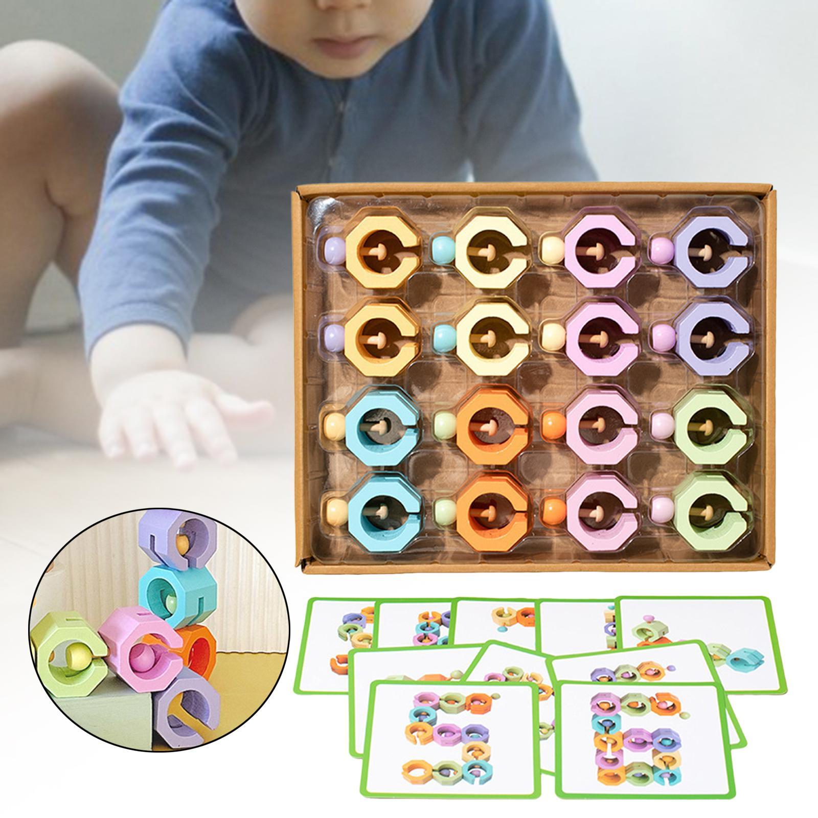 Montessori Shape Sorter Stacker Matching Blocks Colorful