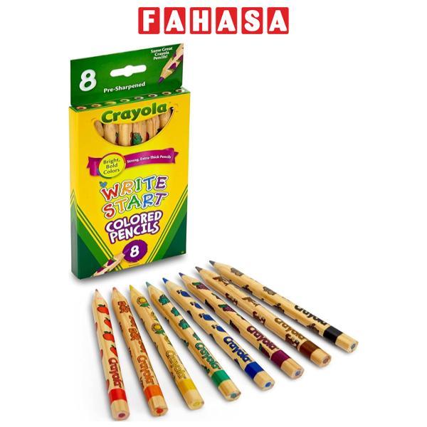 Hộp 8 Bút Chì Màu Write Start Thân Bút Lục Giác Dễ Cầm Nắm - Crayola 684108