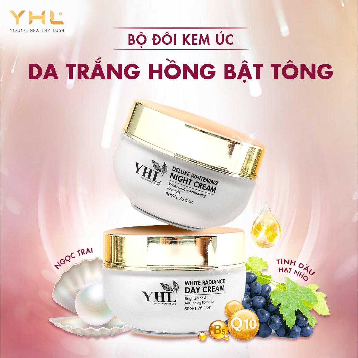 Kem dưỡng trắng da ban ngày Úc YHL 50g