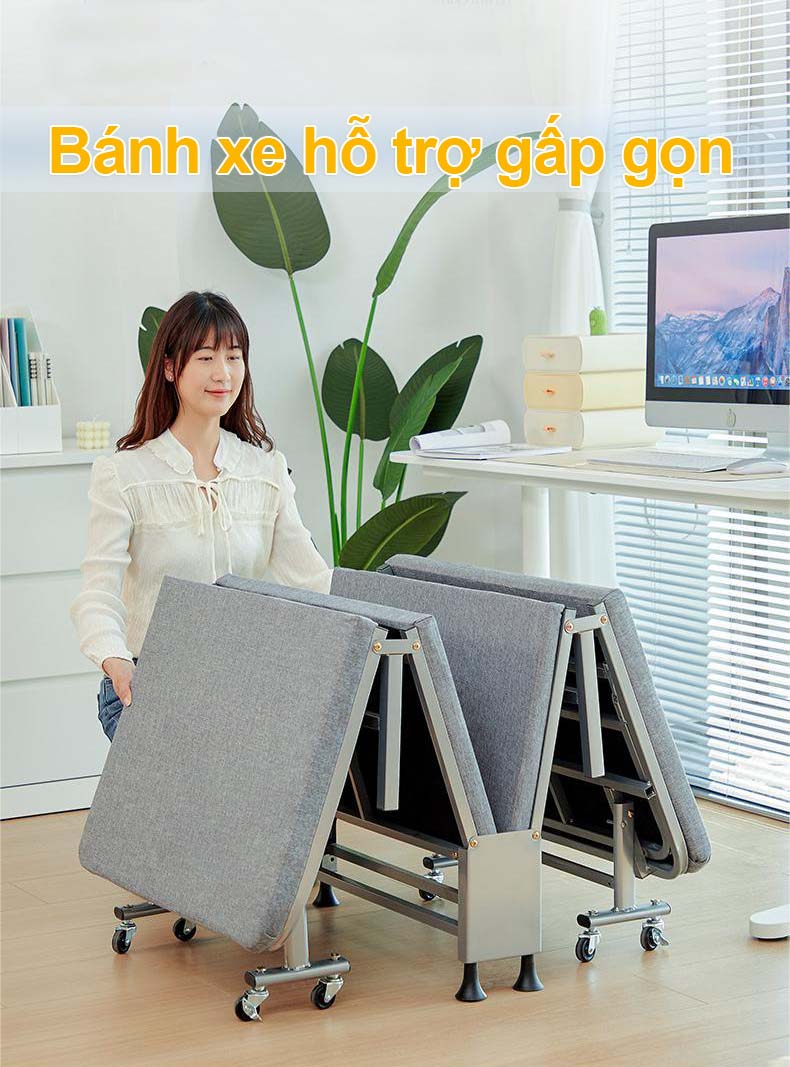 Giường Gấp 4 Khúc Có Nâng Đầu 90 Độ - Chính Hãng Nikita - Chịu Lực Cao, Gấp Gọn Dễ Dàng