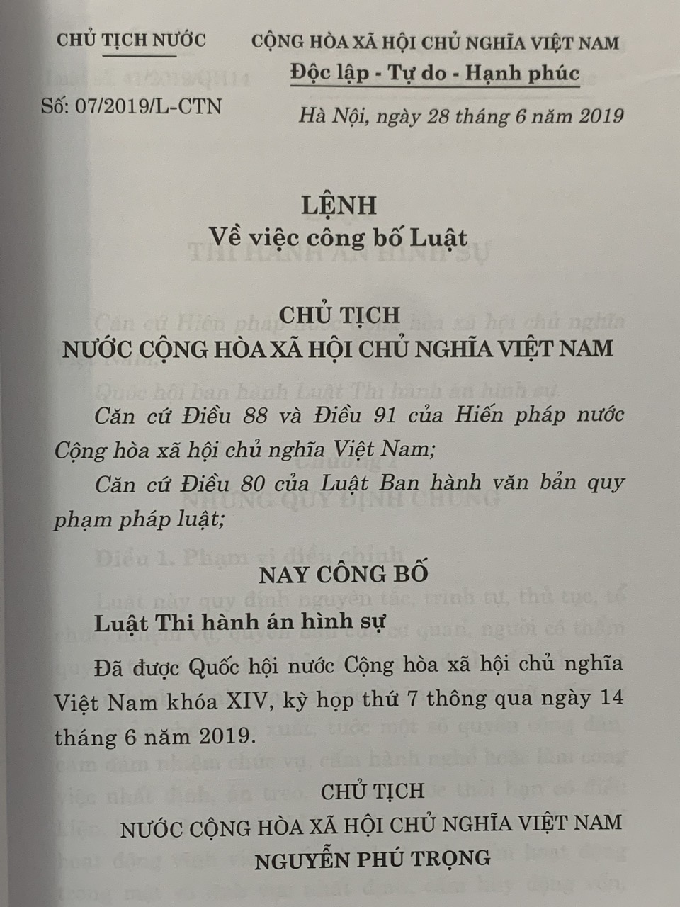 Luật Thi Hành Án Hình Sự (Hiện Hành)