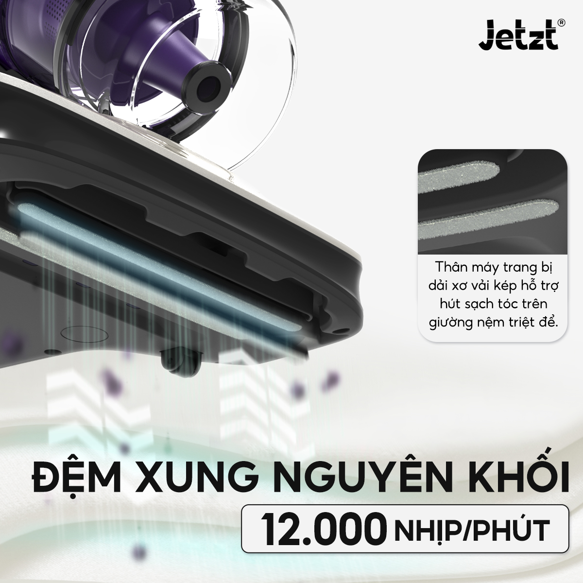 Máy hút bụi giường nệm diệt khuẩn JETZT J7 PRO đa năng, hàng chính hãng