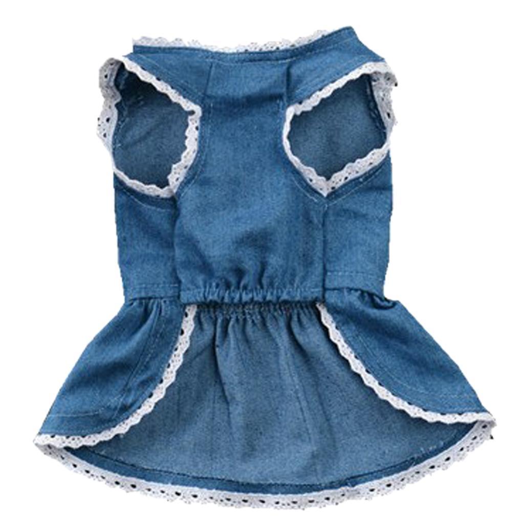Halloween Pet Dog Dress Jeans Skirt Puppy Clothes Apparel Accessory