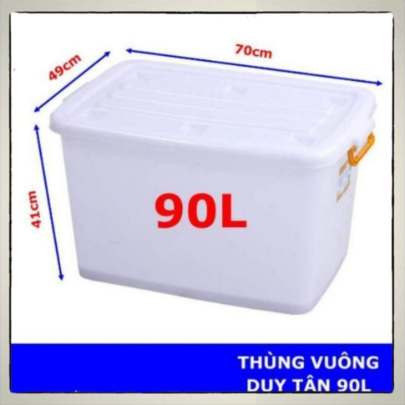 Thùng nhựa có bánh xe Duy Tân 90L 70*49*41cm