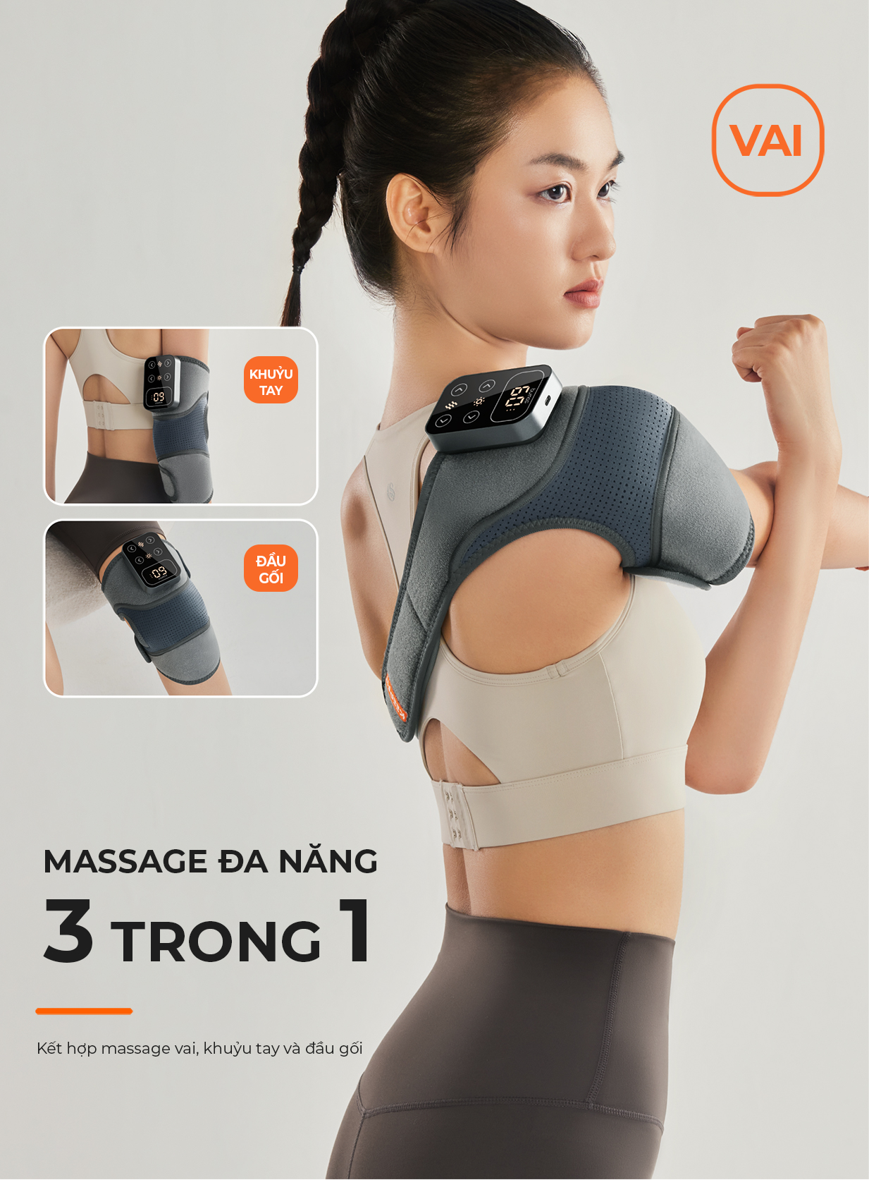 Máy Massage Đầu Gối BUMAS M6 – Chườm Nóng Hồng Ngoại 5 Cấp Độ - Massage Rung Vi Mô Tần Số Kép Đầu Gối, Vai, Khuỷu Tay - Hàng Chính Hãng