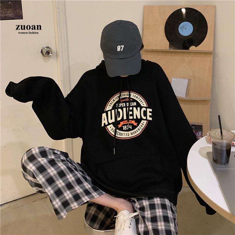 Áo Hoodie AUDIENCE Logo Chữ Tròn Form Rộng Tay Bồng, Áo Hoodie Unisex Form Rộng Nhiều Màu