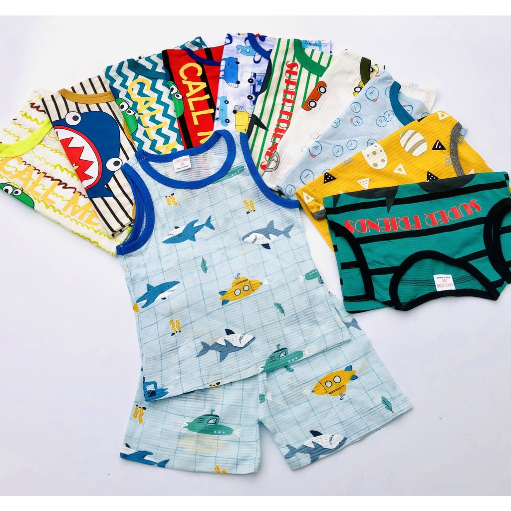 Bộ sát nách COTTON Xuất Nhật siêu hót bảng màu bắt mắt cho bé từ 3-8 tuổi