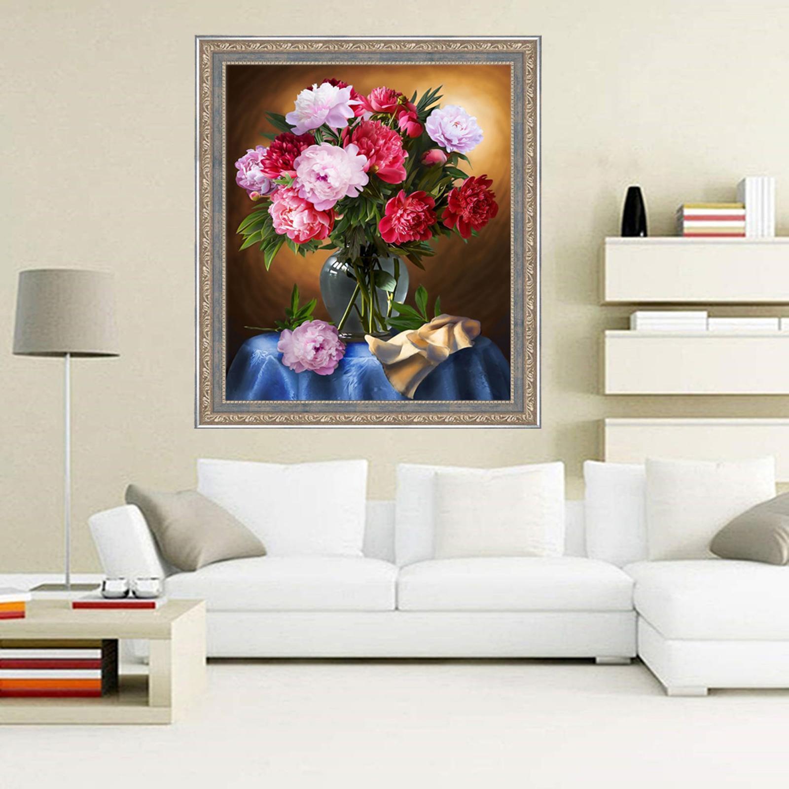 Flower Cross Stitch Kit Embroidery Starter Kits with Accessories Floral Pattern DIY Needlework for Adults Kids, Beginners, Home Wall Decor