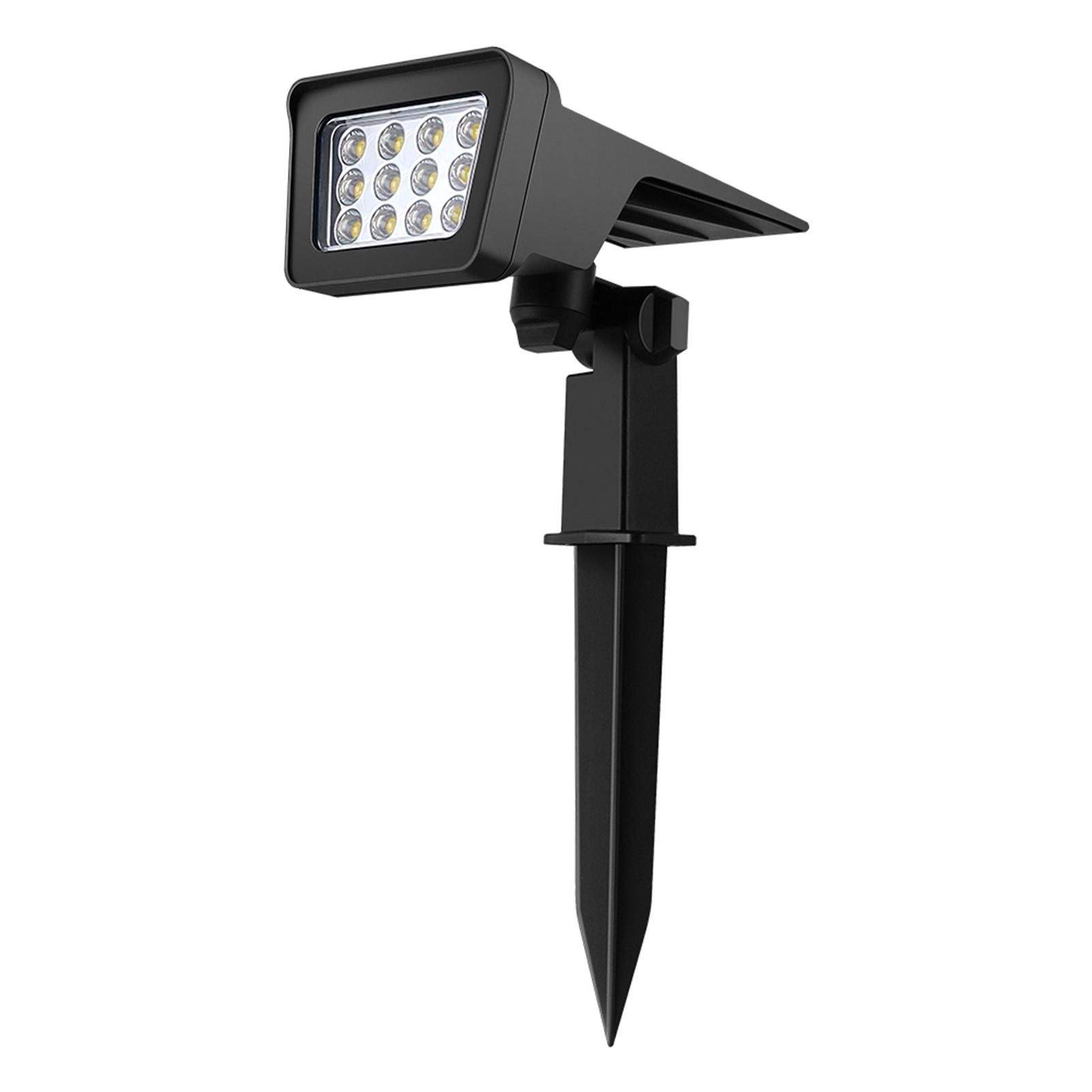 Đèn chiếu tiểu cảnh năng lượng mặt trời với 12 hạt đèn LED cung cấp ánh sáng LED sáng. Tích hợp pin sạc 2200mAh để lưu trữ năng lượng