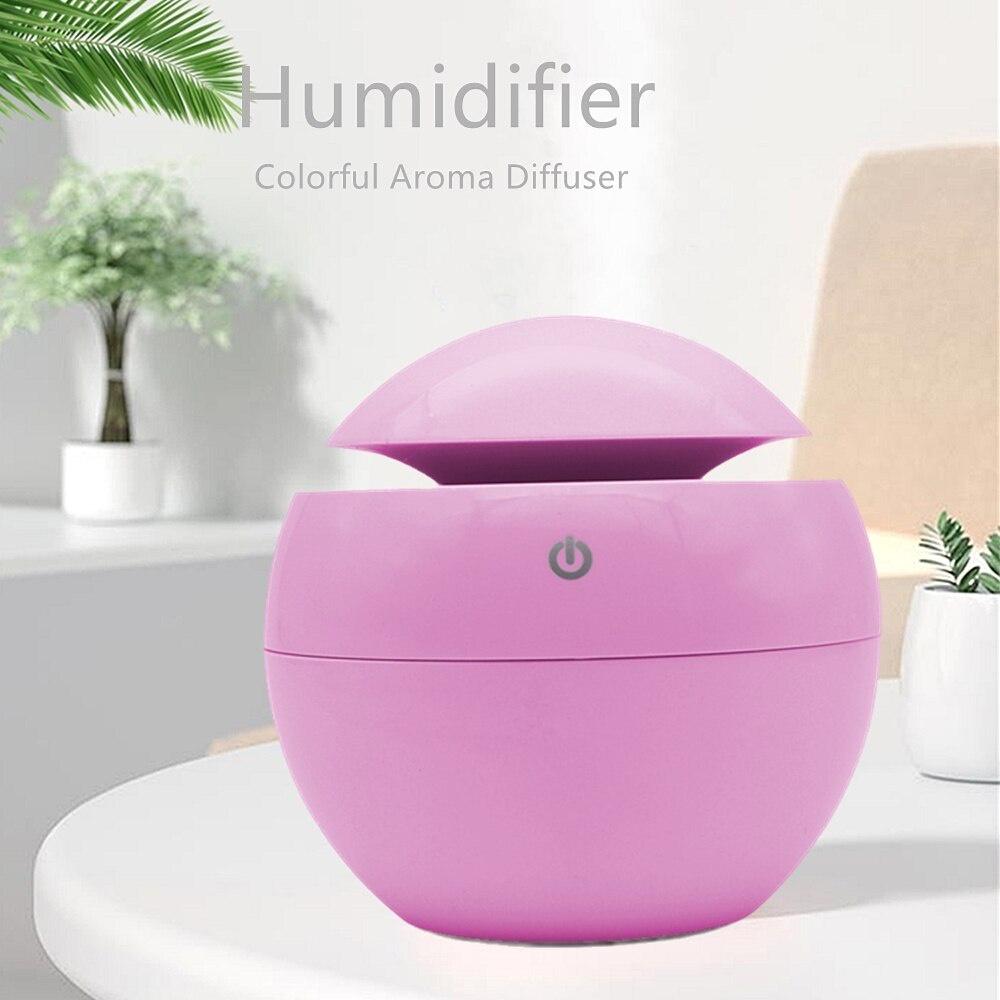 130ml USB Aroma Essential Oil Diffuser Ultrasonic Mist Humidifier Air Purifier 7 Color Change LED Night Light for Office Home