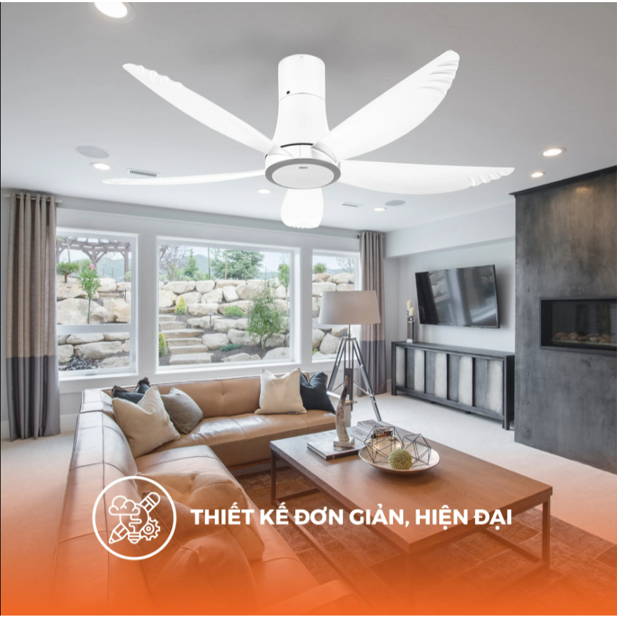 Quạt trần 5 cánh - Đèn Led Nanoco NCF5653-WL - Hàng chính hãng