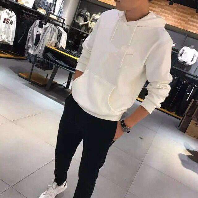 Áo Hoodie Nam Nữ Unisex , Áo nỉ Sweater có Mũ 2 lớp cao cấp chui đầu Form Rộng Chất Liệu Nỉ Bông Trơn Nhiều Màu